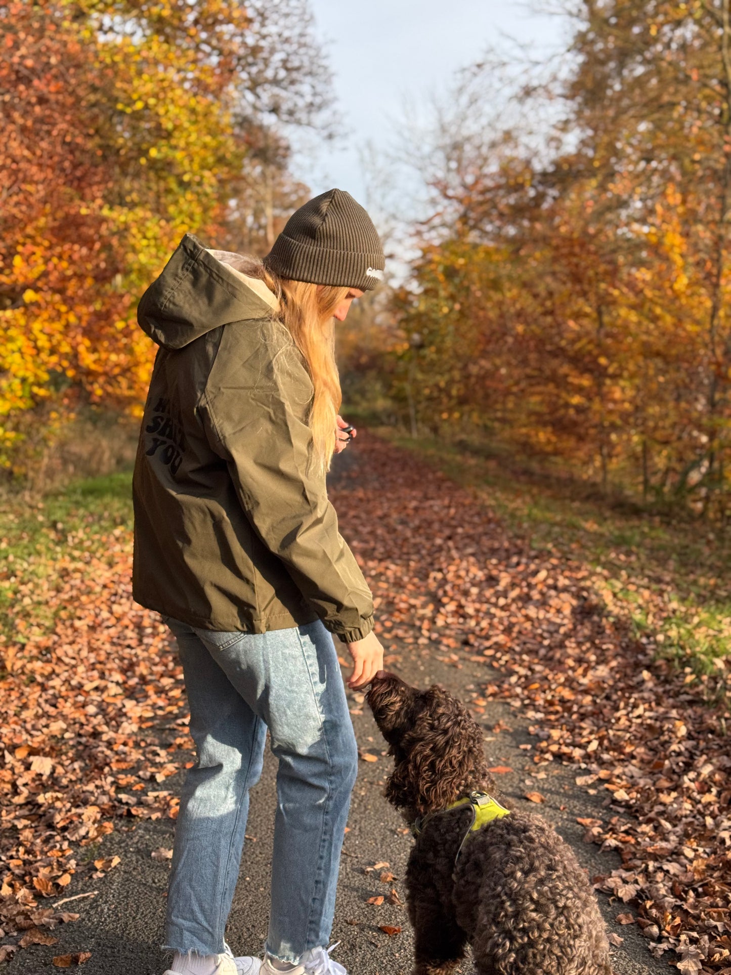 Me and my dog -windbreaker grün