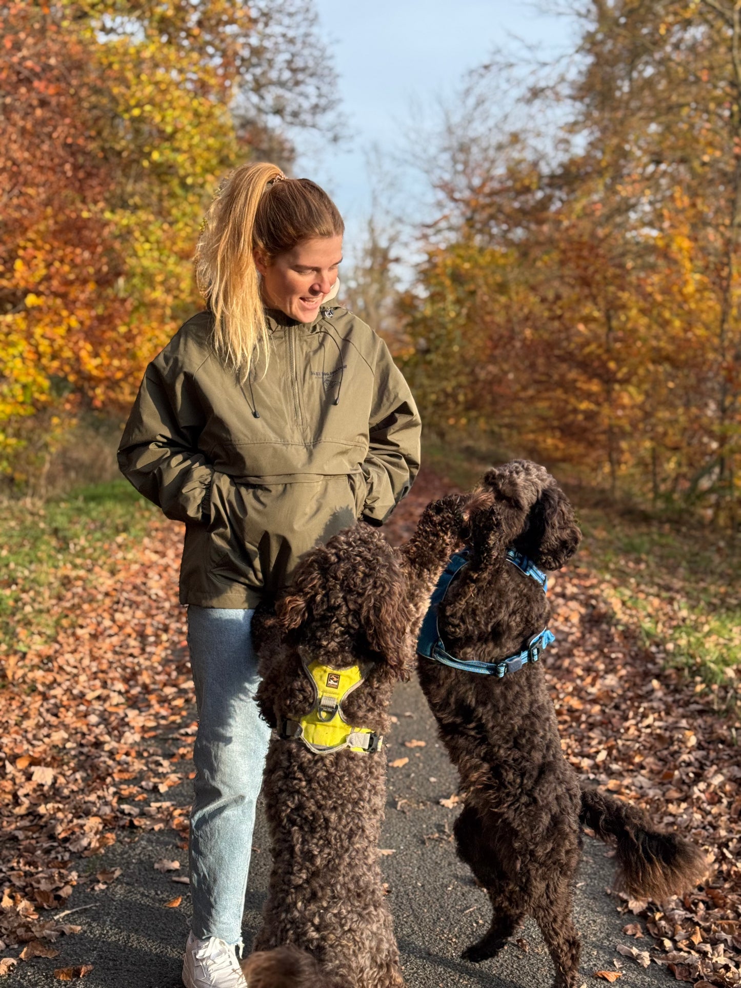 Me and my dog -windbreaker grün